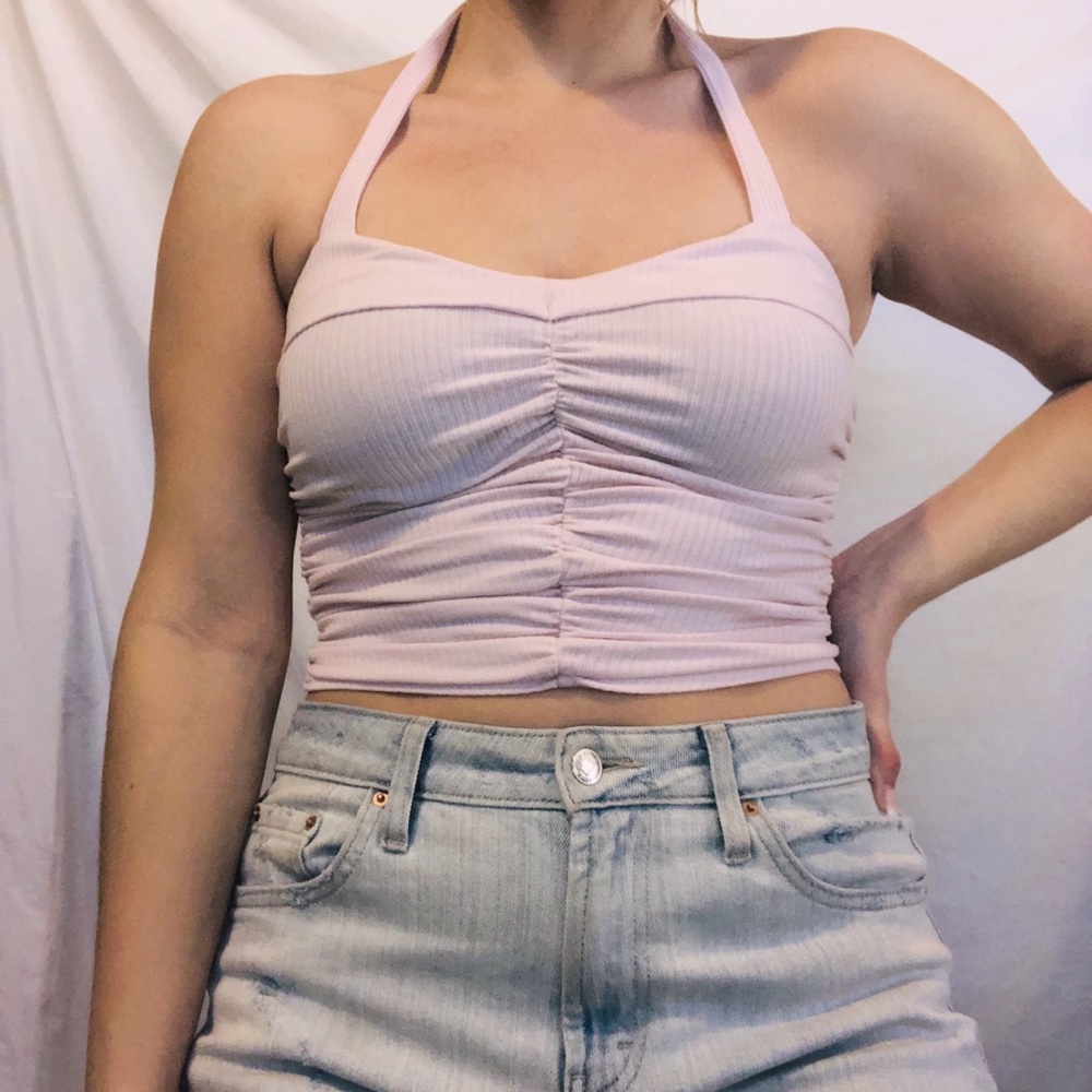 Pink halter top